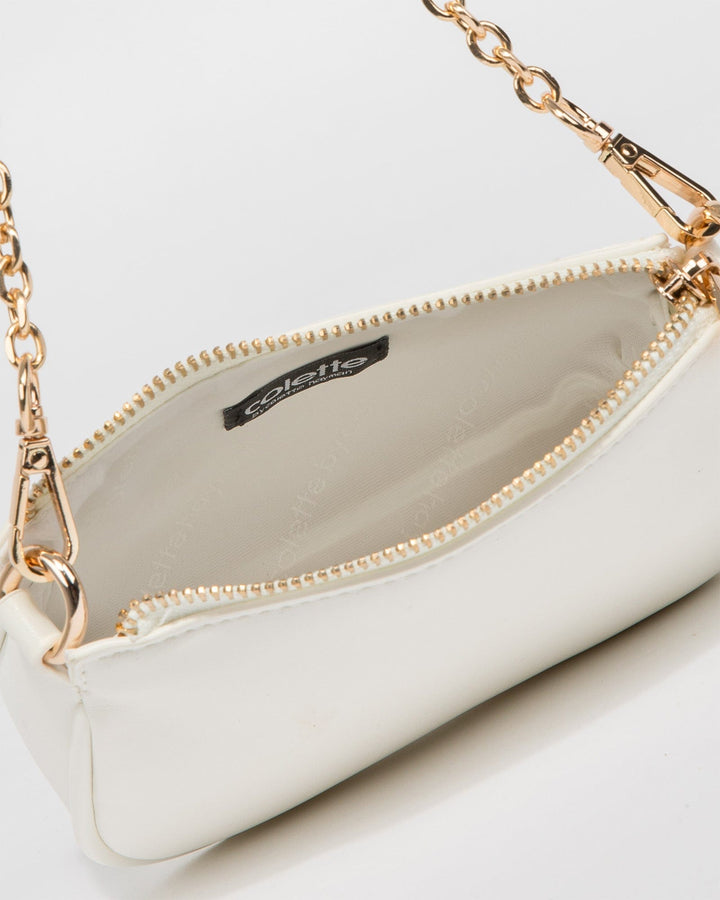 Colette by Colette Hayman White Gaia Chain Mini Shoulder Bag