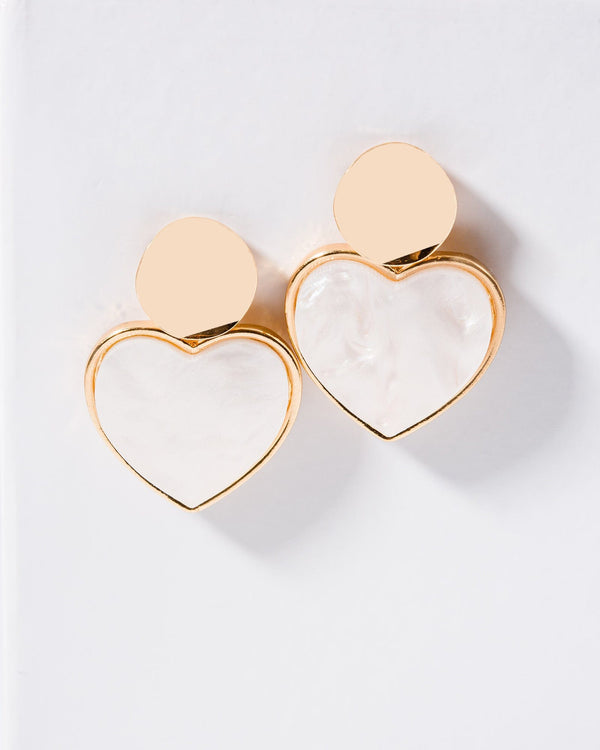 Colette by Colette Hayman White Heart Earrings