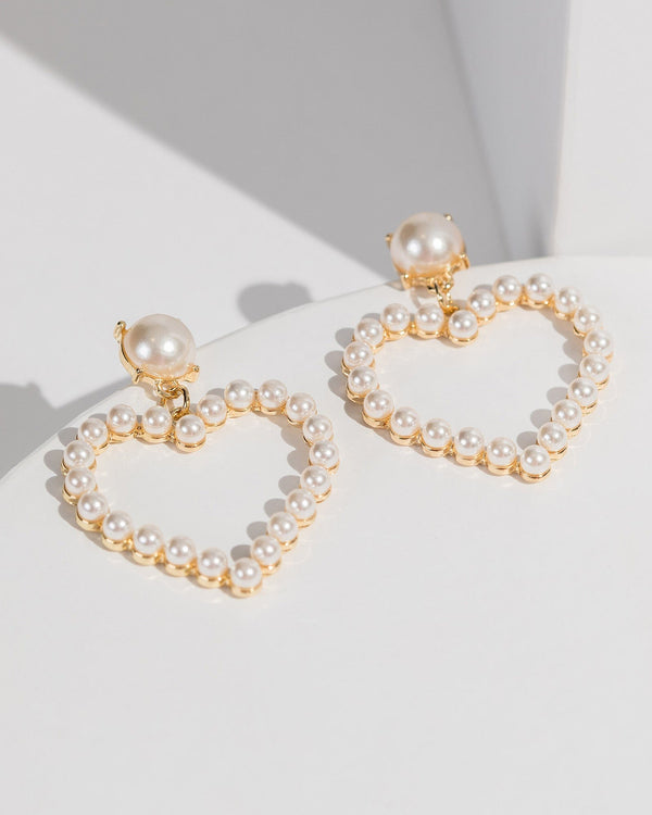 Colette by Colette Hayman White Heart Pearl Earrings