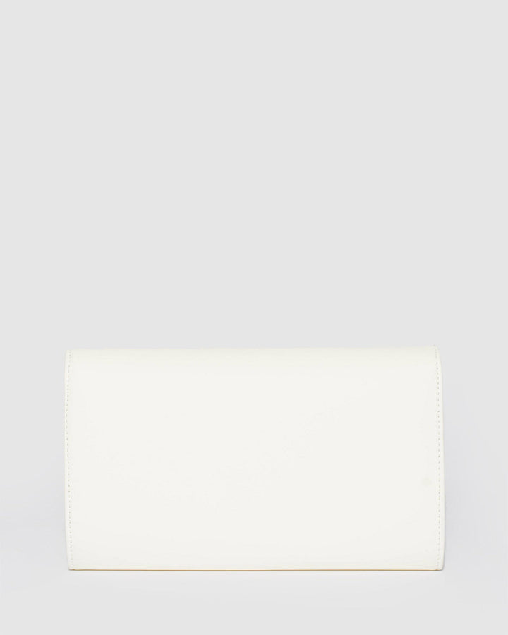 Colette by Colette Hayman White Kelly Whip Stitch Clutch Bag