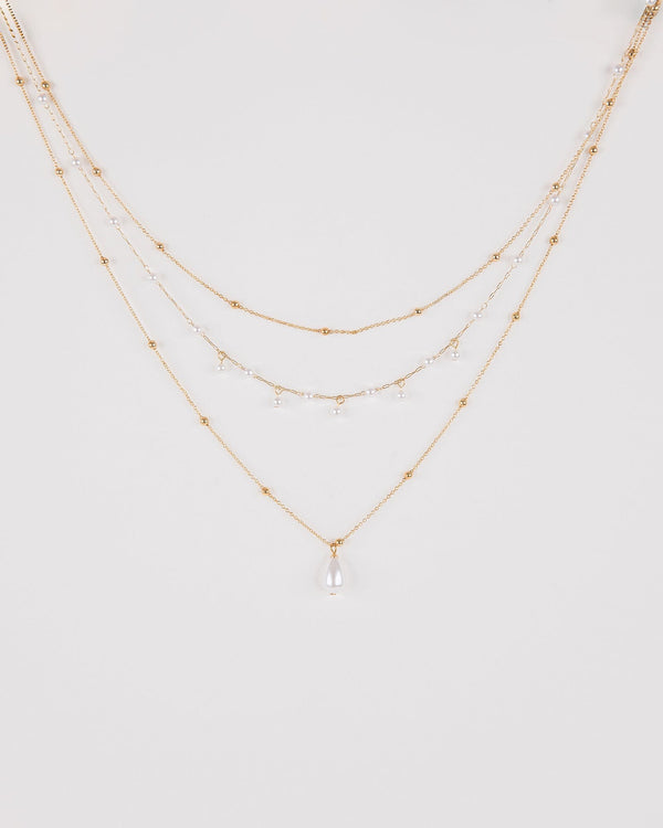 Colette by Colette Hayman White Layered Pearl Beaded Necklace