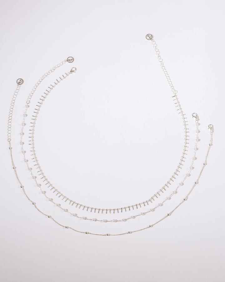 Colette by Colette Hayman White Layered Pearly Chains Necklace
