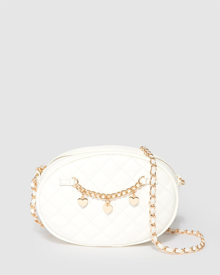 Colette by Colette Hayman White Lilly Quilted Chain Crossbody Bag