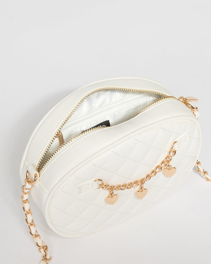 Colette by Colette Hayman White Lilly Quilted Chain Crossbody Bag