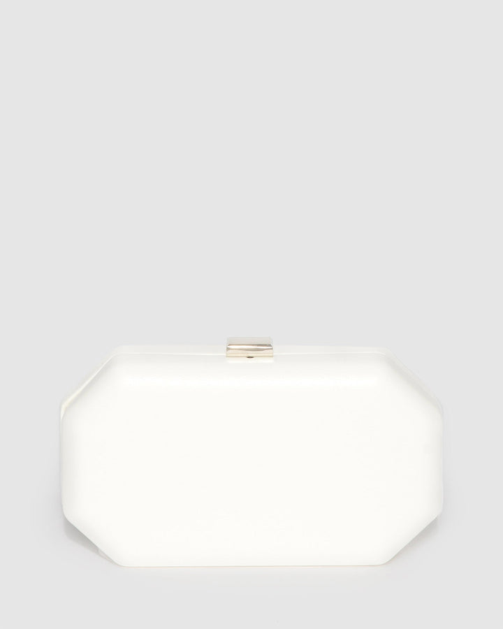 Colette by Colette Hayman White Orla Hardcase Clutch Bag