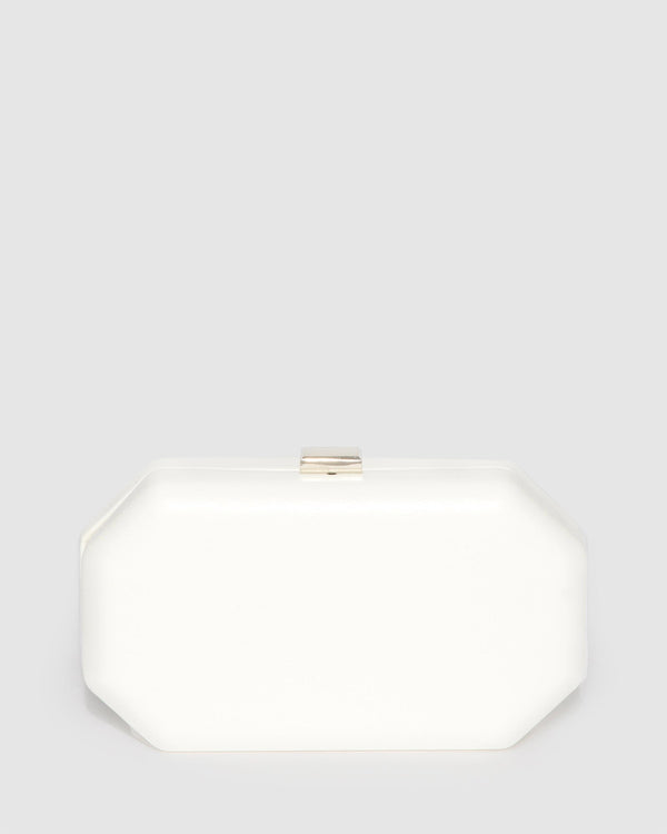 Colette by Colette Hayman White Orla Hardcase Clutch Bag