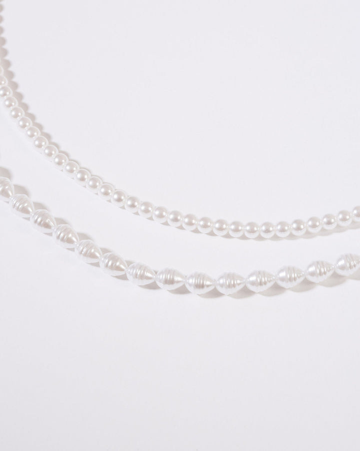 Colette by Colette Hayman White Pearl Beads Layered Necklace