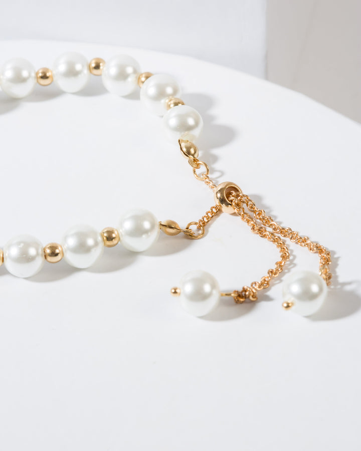 Colette by Colette Hayman White Pearl Chain Bracelet