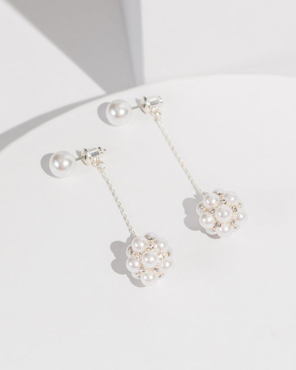 Colette by Colette Hayman White Pearl Cluster Drop Earrings