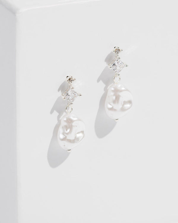 Colette by Colette Hayman White Pearl Crystal Earrings