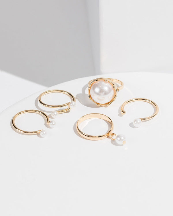 Colette by Colette Hayman White Pearl Multi Ring Pack