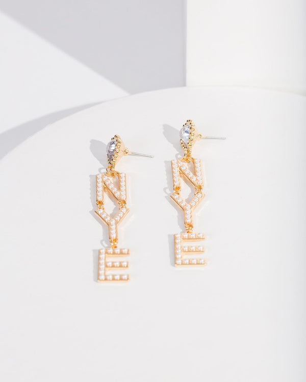 Colette by Colette Hayman White Pearl Pave NYE Earrings