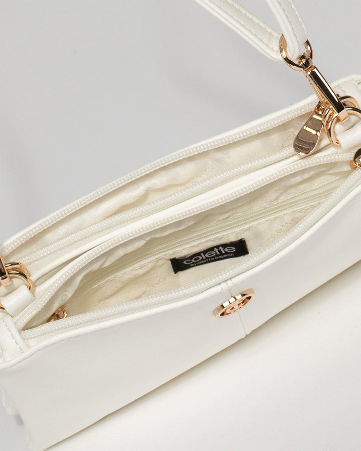 Colette by Colette Hayman White Peta Double Pouch Bag
