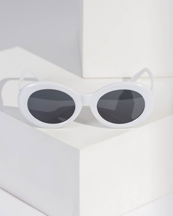 Colette by Colette Hayman White Round Sunglasses