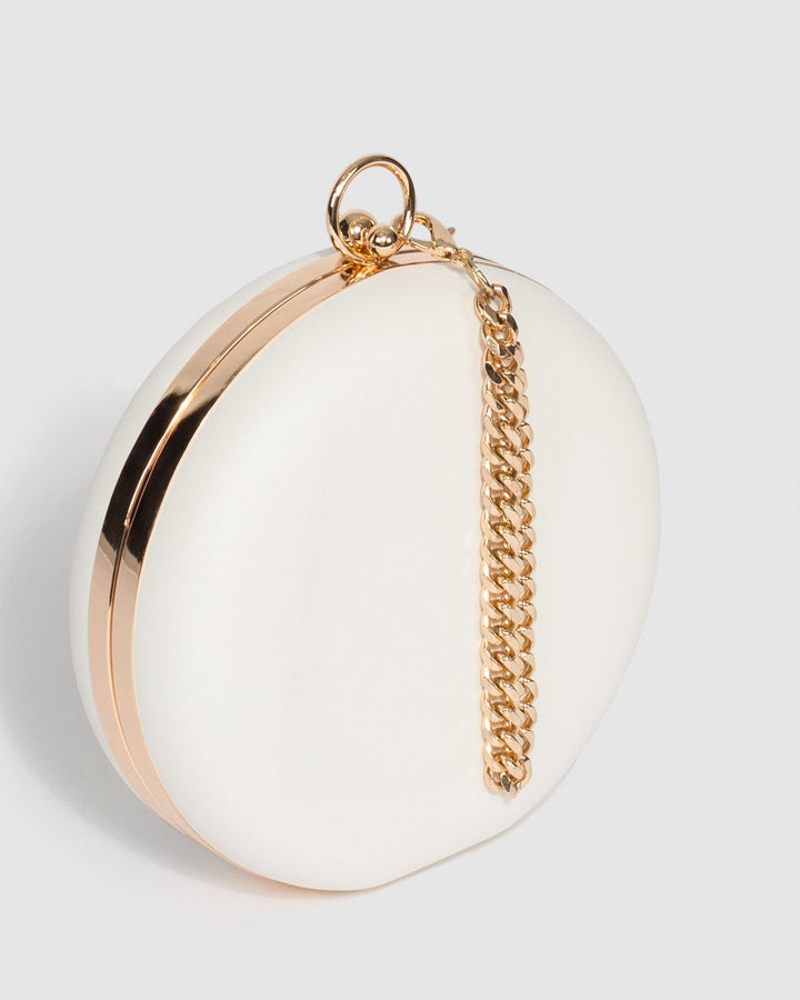 Colette by Colette Hayman White Yuki Round Clutch Bag