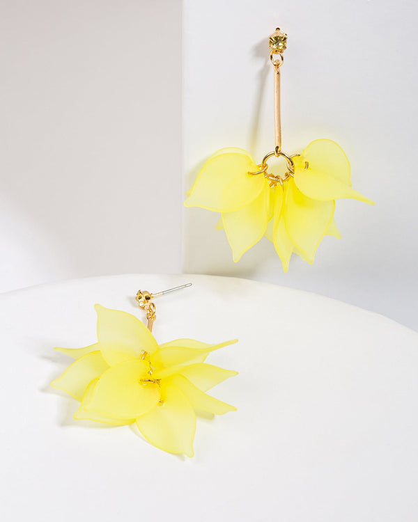 Colette by Colette Hayman Yellow Crystal Bar Petal Earrings