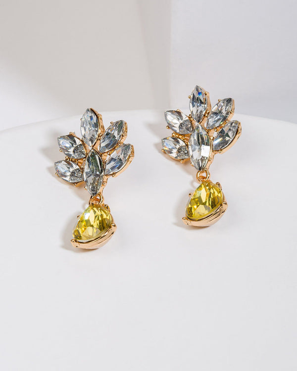 Colette by Colette Hayman Yellow Crystal Drop Shaped Earrings