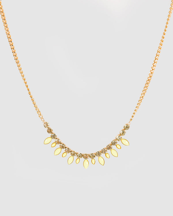 Colette by Colette Hayman Yellow Crystals Chain Necklace