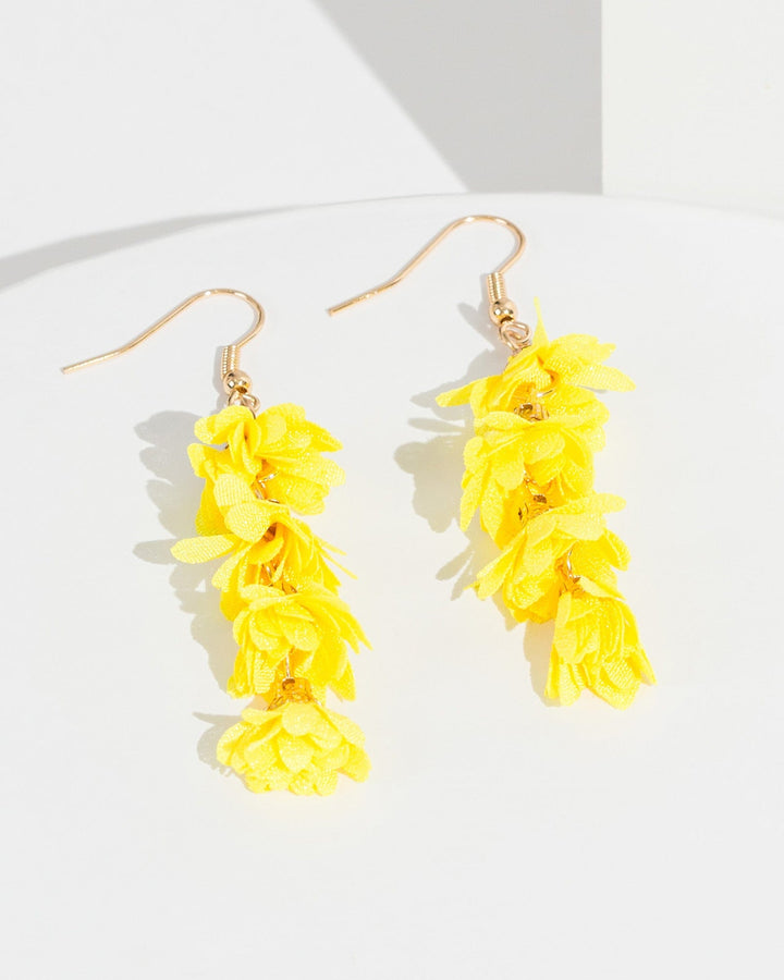 Colette by Colette Hayman Yellow Floral Cluster Earrings
