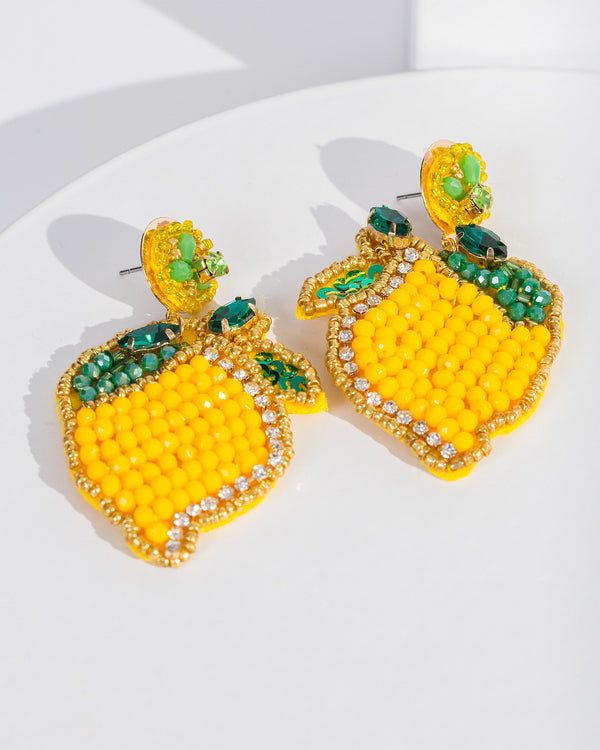 Colette by Colette Hayman Yellow Juicy Vibes Statement Earrings