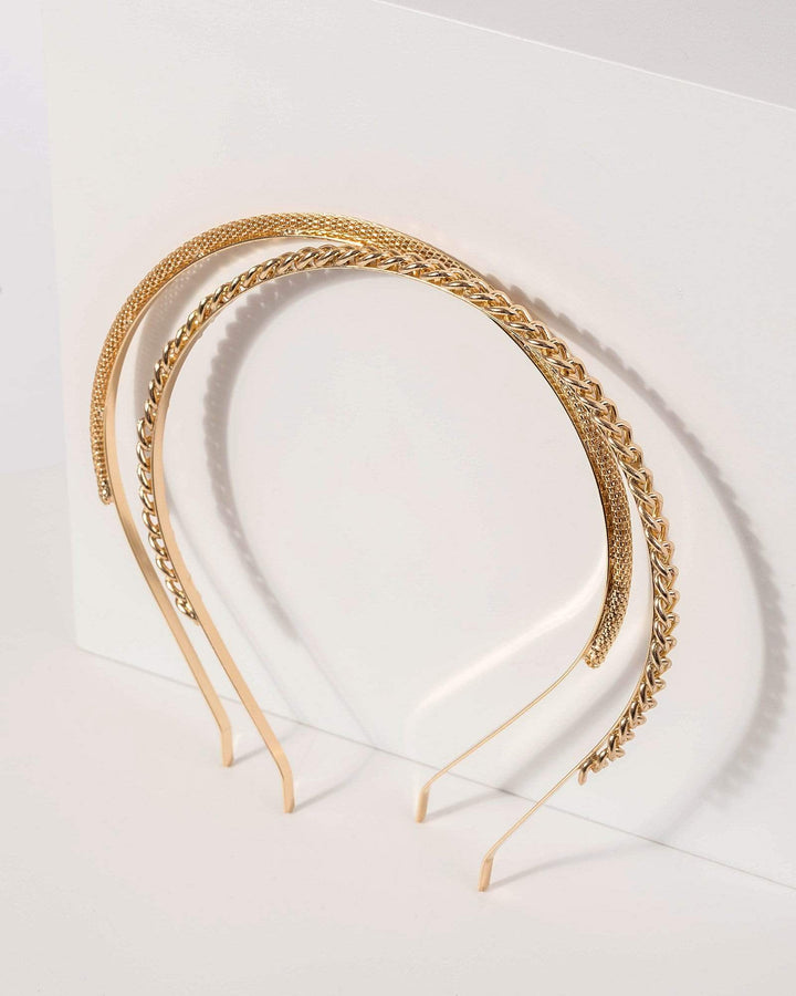 2 Pack Linked Chain Metal Headband | Accessories