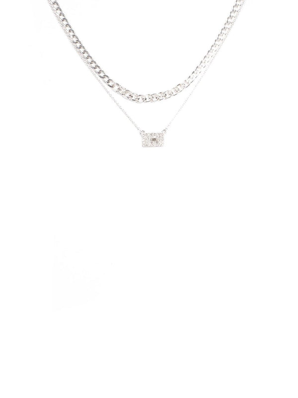 Colette by Colette Hayman 2 Pack Pave Stone Necklace