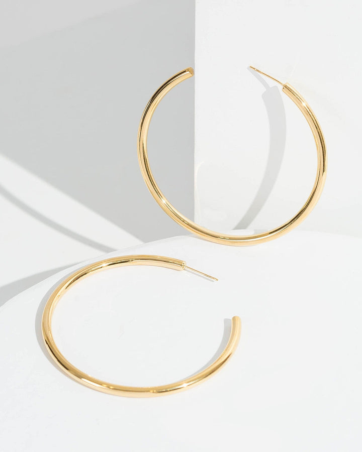 Colette by Colette Hayman 24k Gold 55mm Thick Round Hoop Earrings