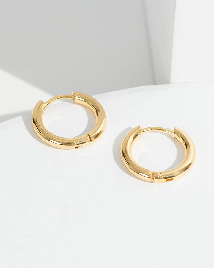 Colette by Colette Hayman 24k Gold Round Huggie Hoop Earrings