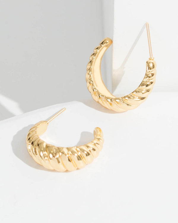Colette by Colette Hayman 24k Gold Small Croissant Hoop Earrings