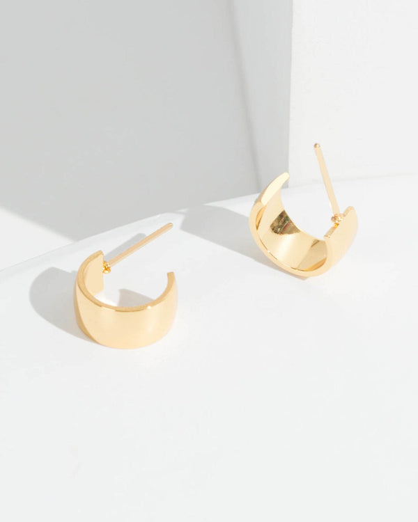 Colette by Colette Hayman 24k Gold Small Flat Round Hoop Earrings