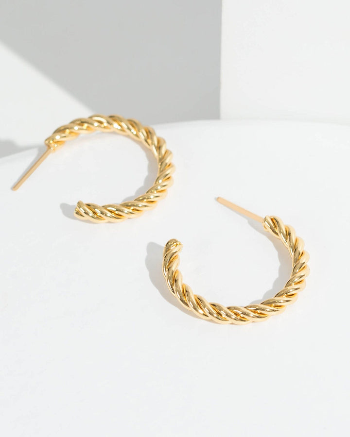 Colette by Colette Hayman 24k Gold Small Twist Hoop Earrings