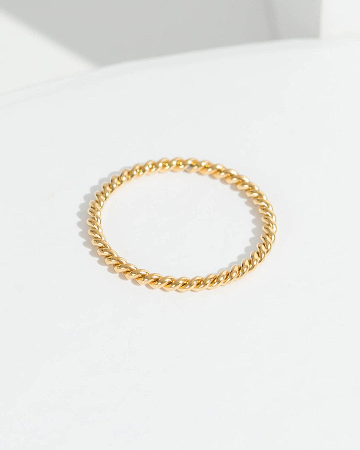 Colette by Colette Hayman 24k Gold Twist Rope Ring