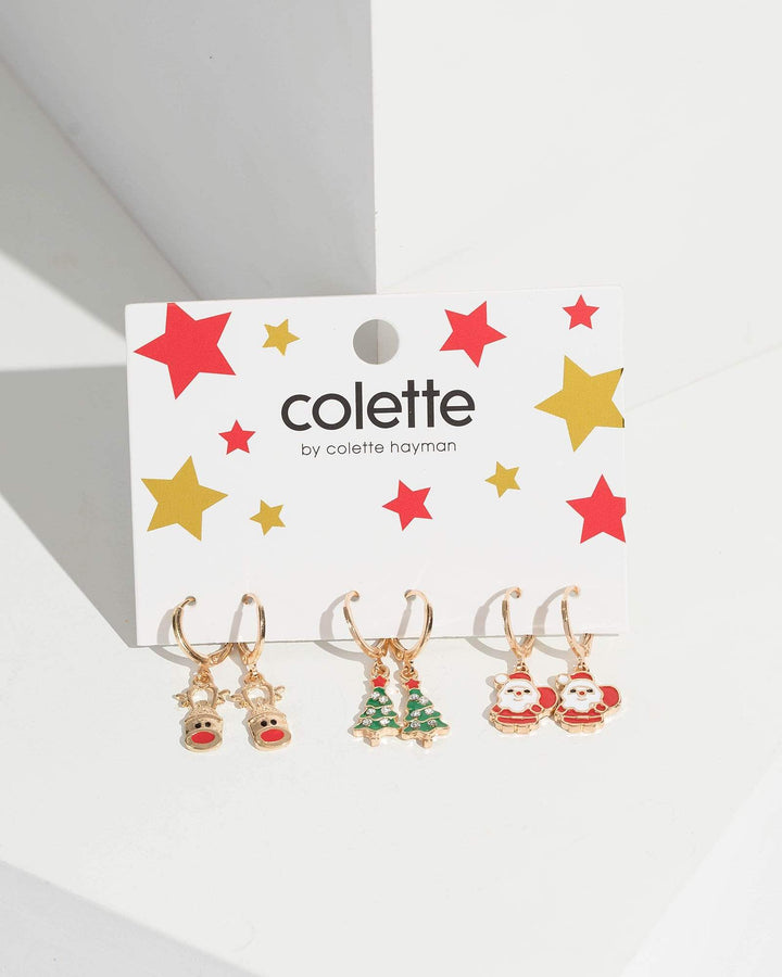 3 Pack Santa And Christmas Tree Earrings | Earrings