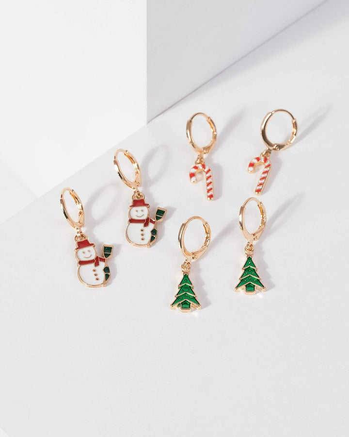 3 Pack Snowman And Christmas Earrings | Earrings