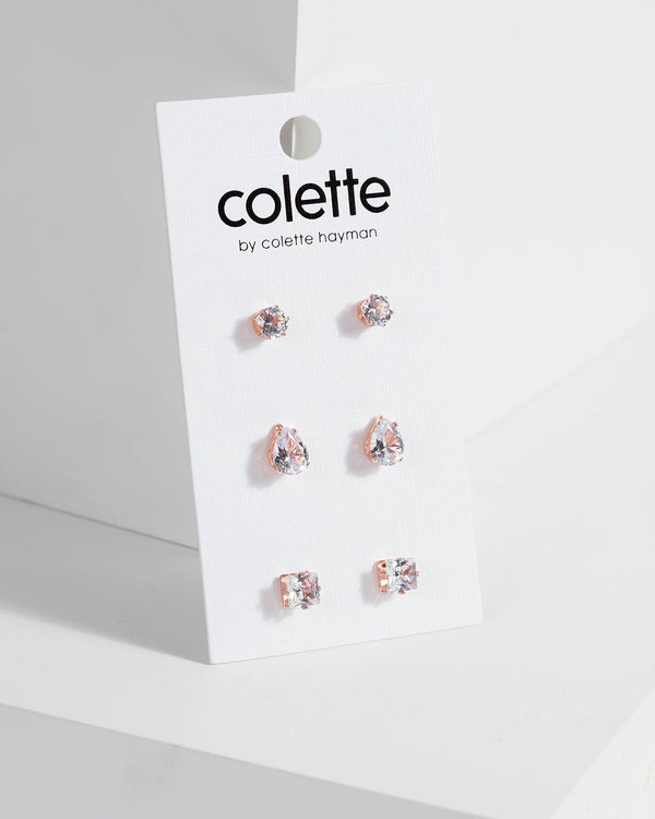 Colette by Colette Hayman 3 Stud Multi Pack Earrings