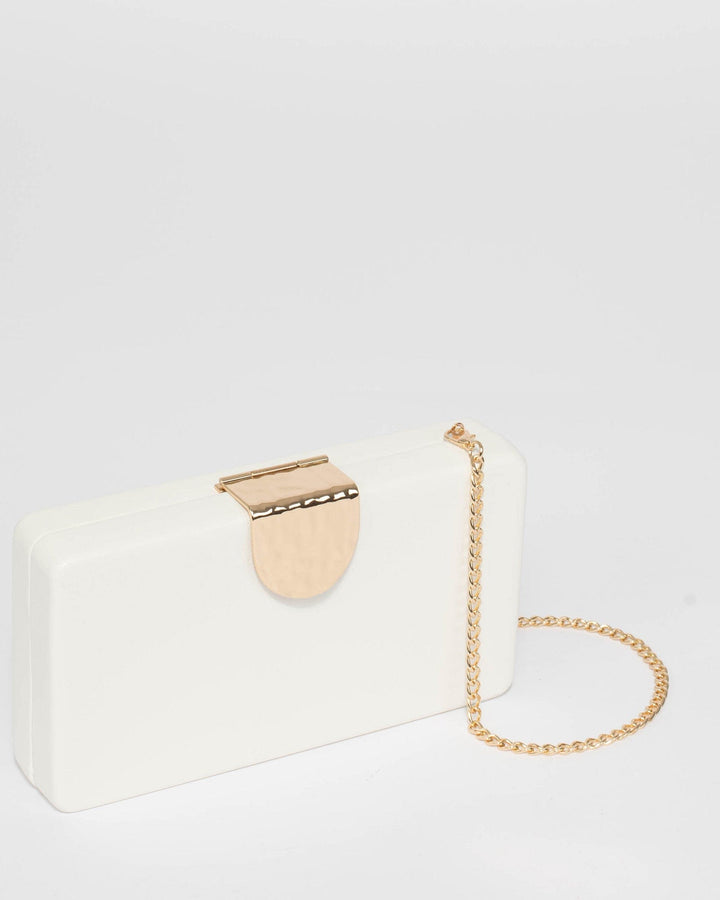 Colette by Colette Hayman Ajala Clasp Hardcase White Clutch Bag