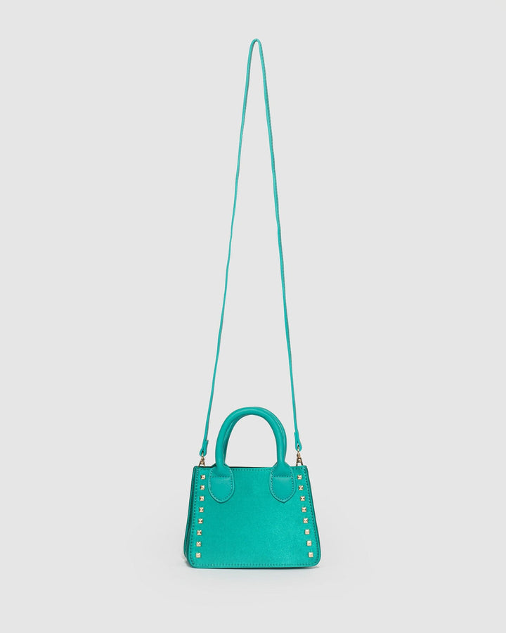 Aqua Sibel Stud Mini Tote Bag | Mini Bags