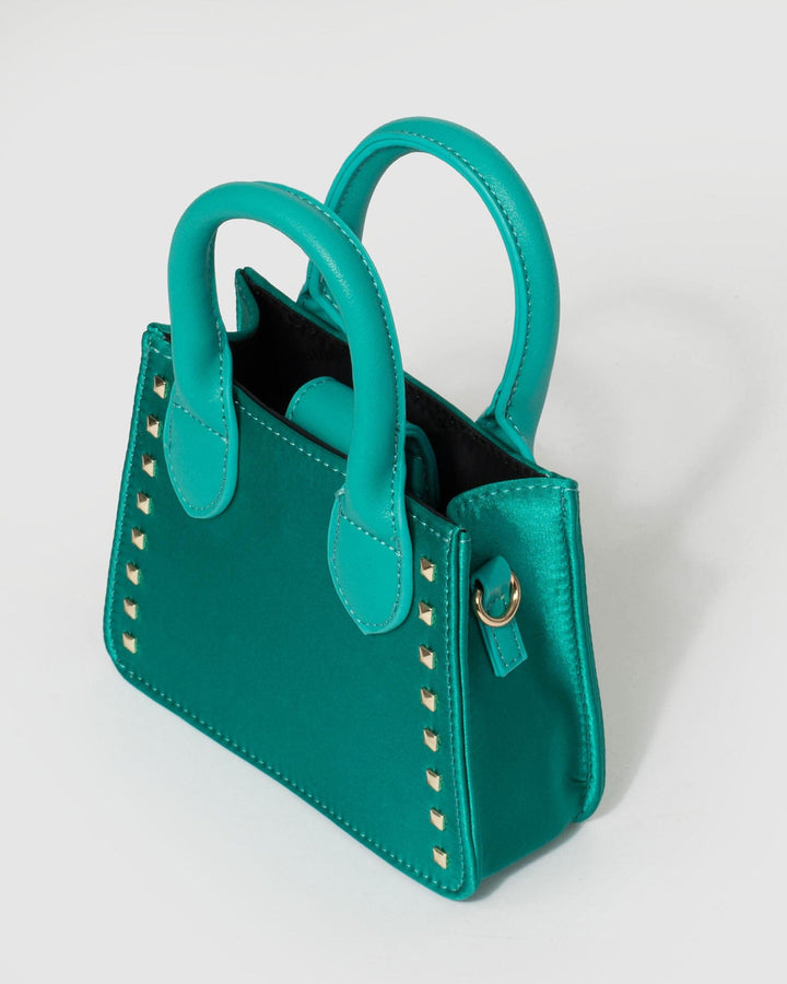 Aqua Sibel Stud Mini Tote Bag | Mini Bags