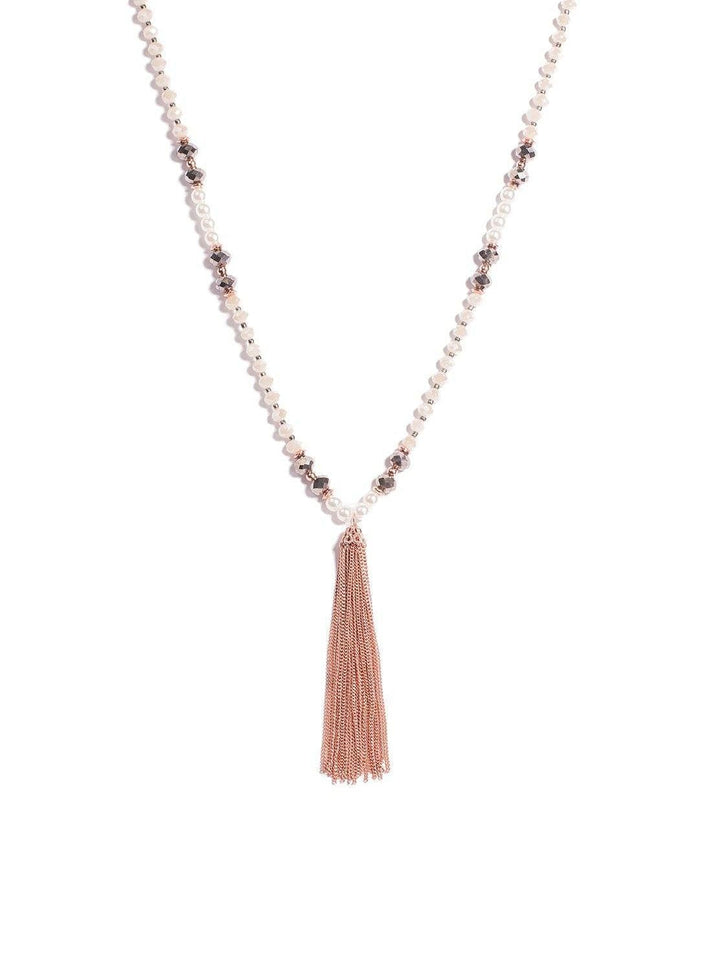Colette by Colette Hayman Beaded Pearl Tassel Long Necklace