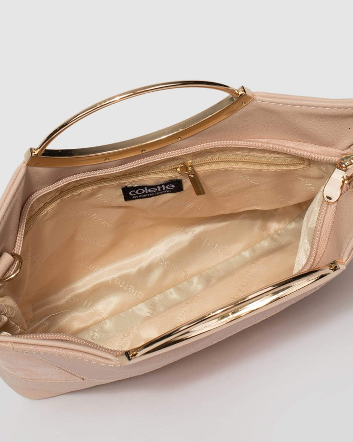 Beige Jessie Geometric Clutch Bag | Clutch Bags