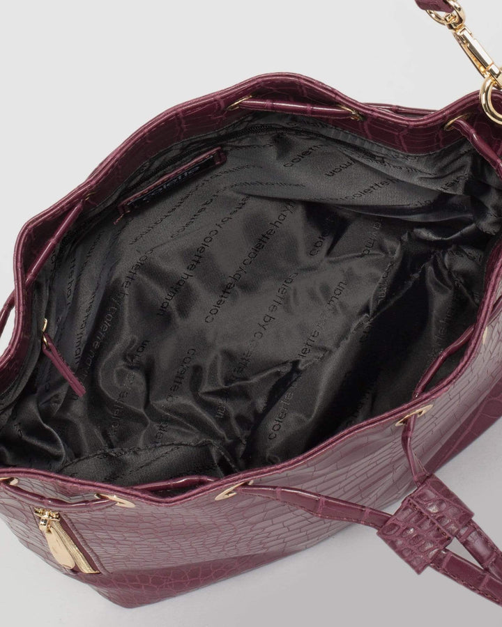 Berry Giselle Hardware Drawstring Bag | Bucket Bags