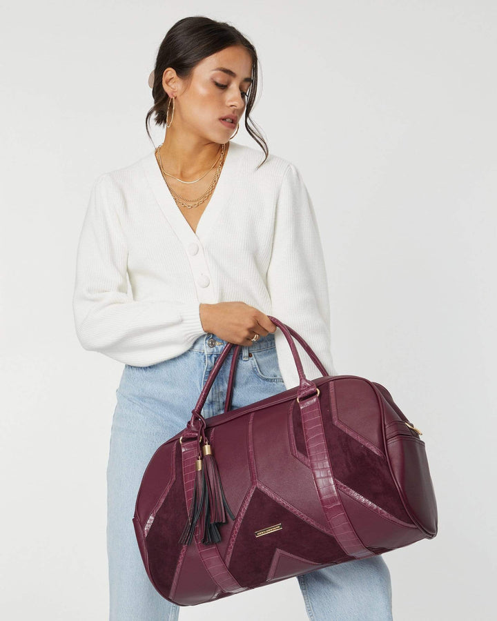 Berry Hazel Tassel Weekender Bag | Weekender Bags