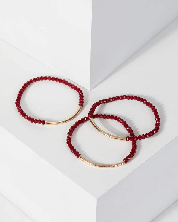 Berry Stretch Beaded Triple Bracelet | Wristwear