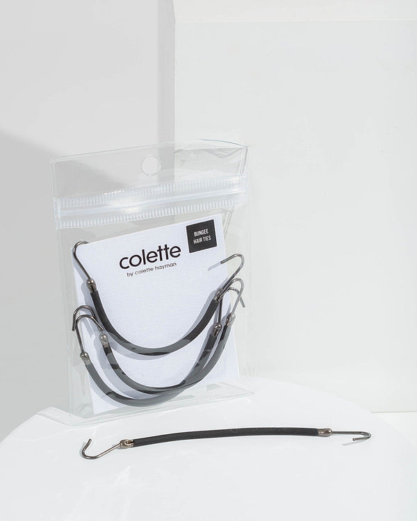 Colette by Colette Hayman Black 4 Pack Bungee Hair Ties