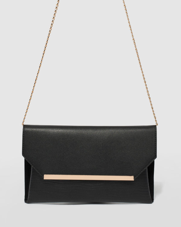 Black Abbie Bar Clutch Bag | Clutch Bags