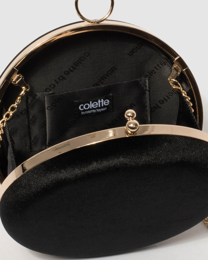 Colette by Colette Hayman Black Alex Circle Case Clutch Bag