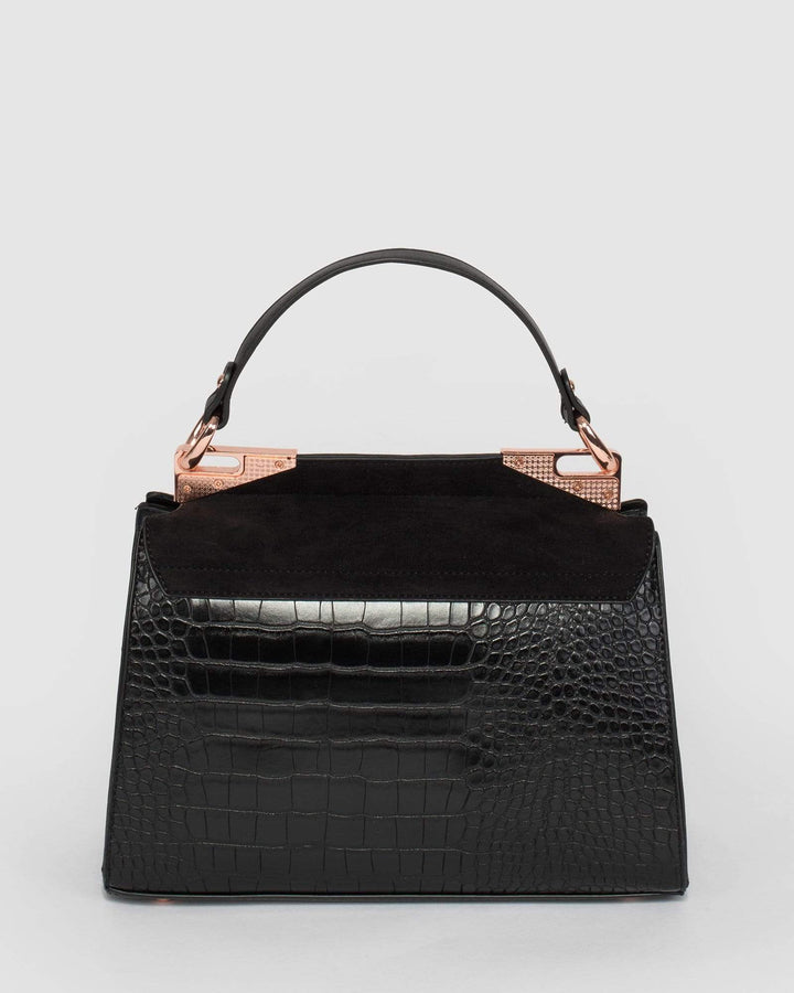 Black Alexis Top Handle Bag | Tote Bags