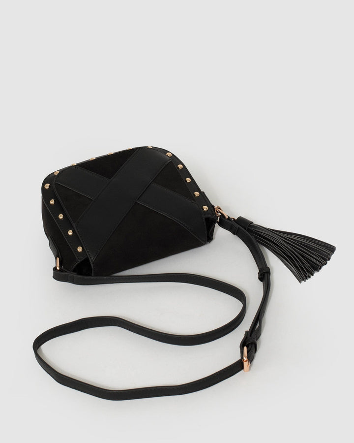 Colette by Colette Hayman Black Alix Panel Saddle Bag
