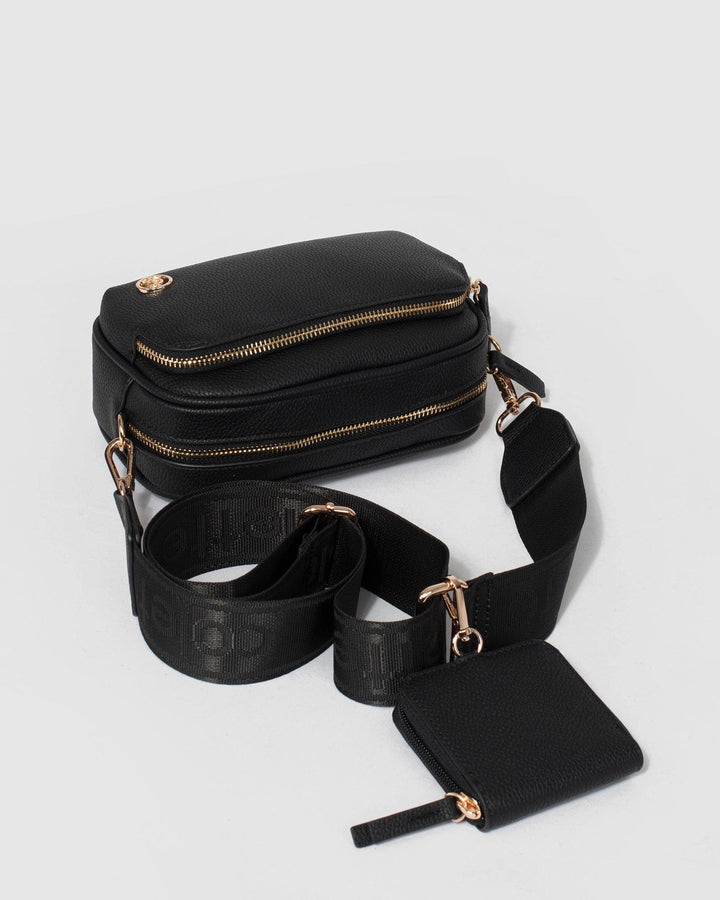 Black Amalia Webbing Crossbody Bag | Crossbody Bags
