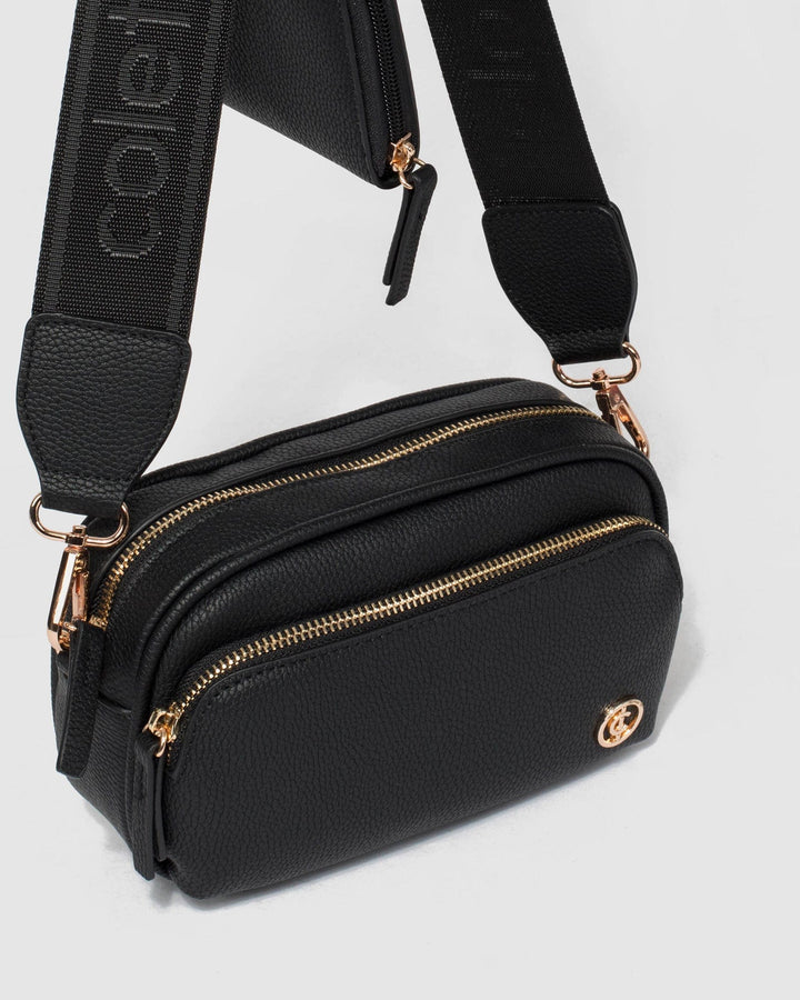 Black Amalia Webbing Crossbody Bag | Crossbody Bags
